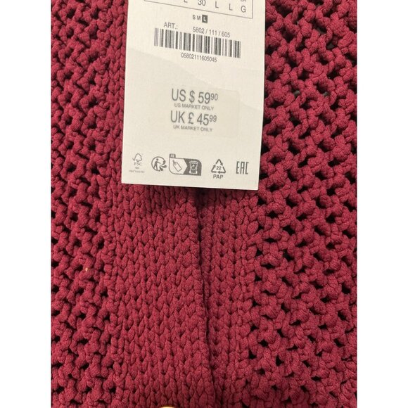 New Zara Open-Knit Cardigan Size Large Gold Buttons - Picture 4 of 5